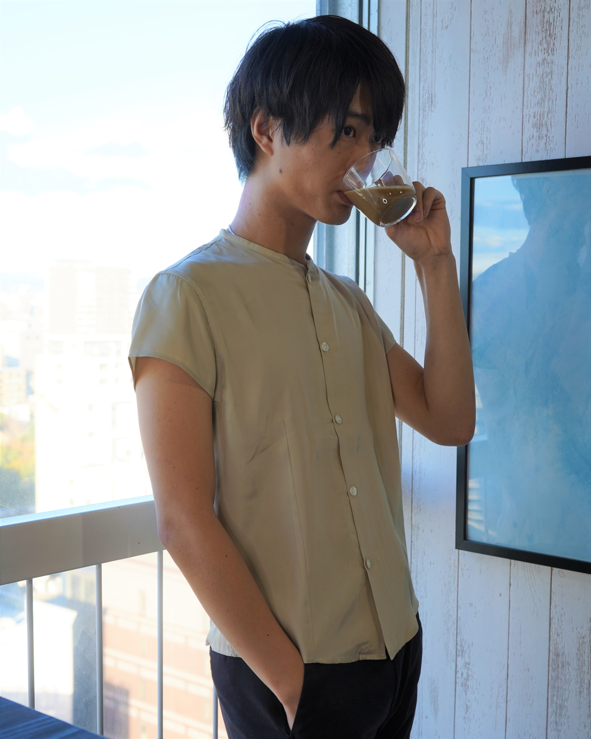 メンズ フレンチスリーブシャツ E 002 M E L Destiny